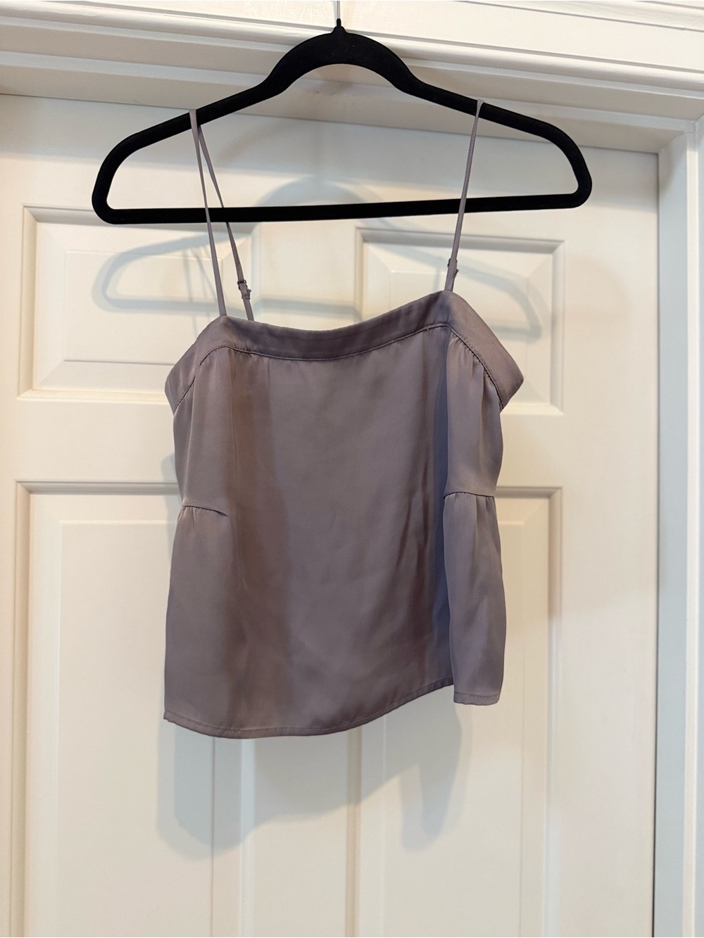 House of Harlow 1960 Lavender Gray Satin Spaghetti Strap Cami